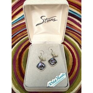 Storrs Wild Pearle E-Flower Power Abalone Shell Dangle Earrings Canada NWT Box